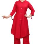 Women's Cotton Embroidered Straight Kurta Dupatta Pant Set